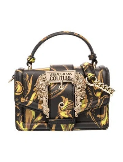 Pre-owned Versace Leather Top Handle Bag W/ Tags In Black