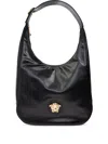 Versace La Medusa Leather Shoulder Bag In Black