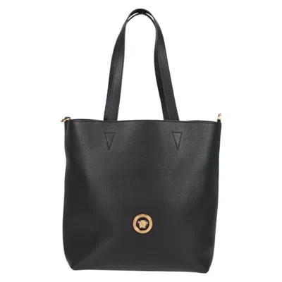 Pre-owned Versace Leather Tote Bag () In Black