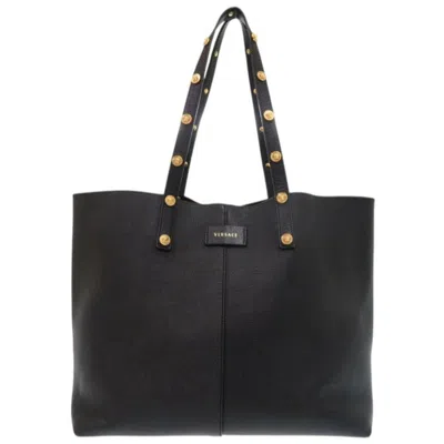 Pre-owned Versace Leather Tote Bag () In Black