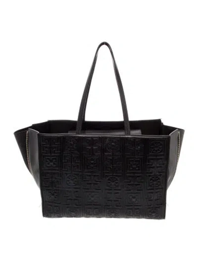 Pre-owned Versace Leather Tote In Black
