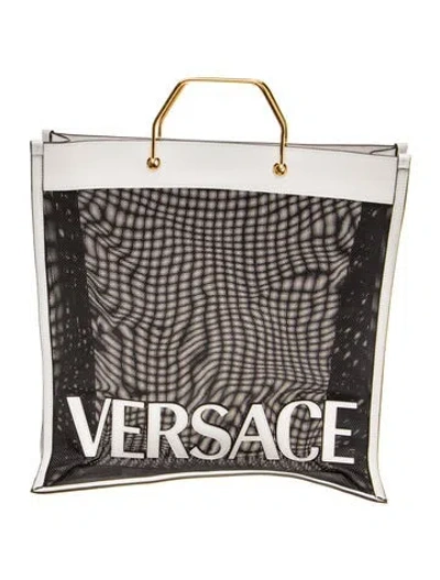 Pre-owned Versace Leather Tote In Black