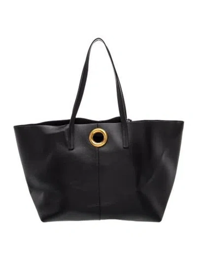 Pre-owned Versace Leather Tote In Black