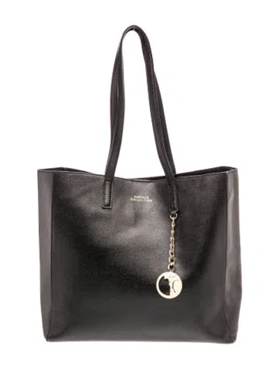 Pre-owned Versace Leather Tote In Black