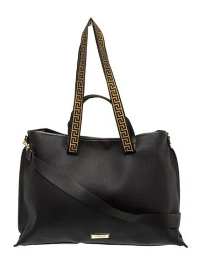 Pre-owned Versace Leather Tote In Black