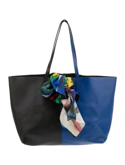 Pre-owned Versace Leather Tote In Multi