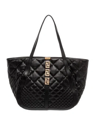 Pre-owned Versace Leather Tote In Multi