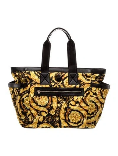 Pre-owned Versace Leather Tote In Multicolor