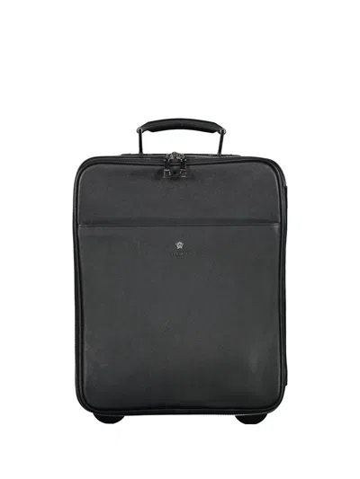 Versace Leather Trolley In Black