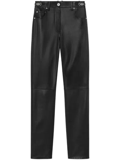 Versace Leather Trousers In Noir