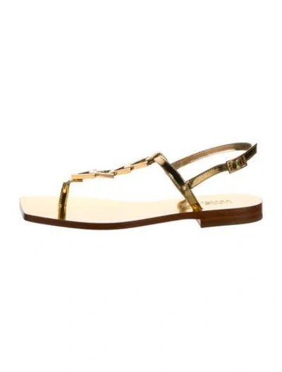 Pre-owned Versace Leather T-strap Sandals