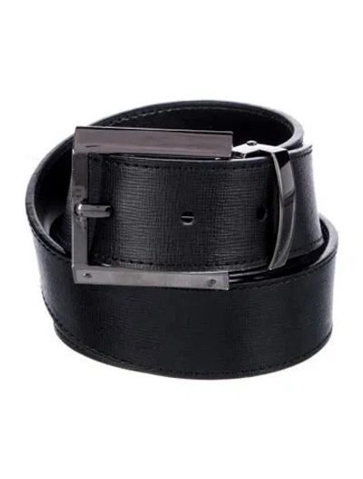 Pre-owned Versace Leather Waist Belt In Black