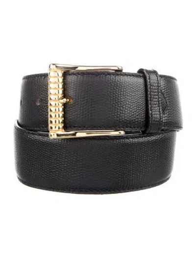 Pre-owned Versace Leather Waist Belt In Black