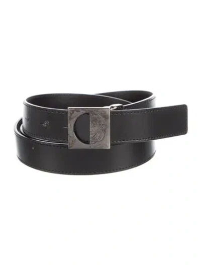 Pre-owned Versace Leather Waist Belt In Black