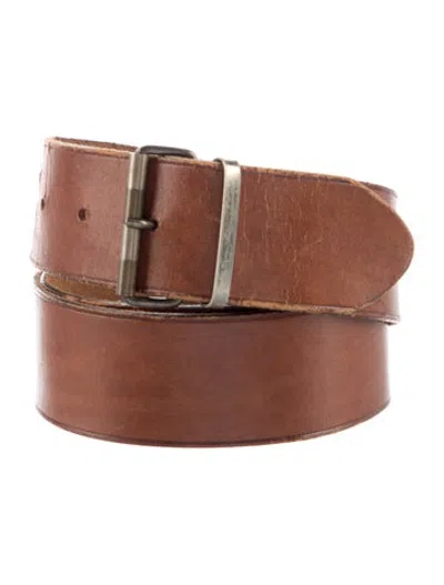 Pre-owned Versace Leather Waist Belt In Brown