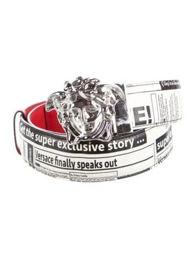 Pre-owned Versace Leather Waist Belt In Neutral
