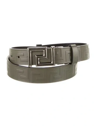 Pre-owned Versace Leather Waist Belt W/ Tags In Green