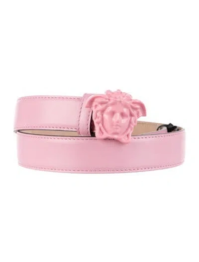 Pre-owned Versace Leather Waist Belt W/ Tags In Pink