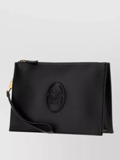 Versace Leather Wallet In Black