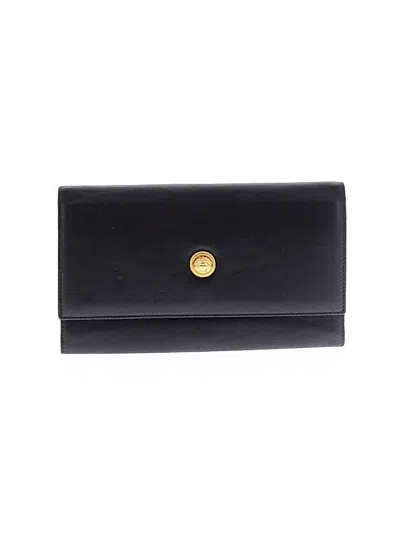 Pre-owned Versace Leather Wallet In Black