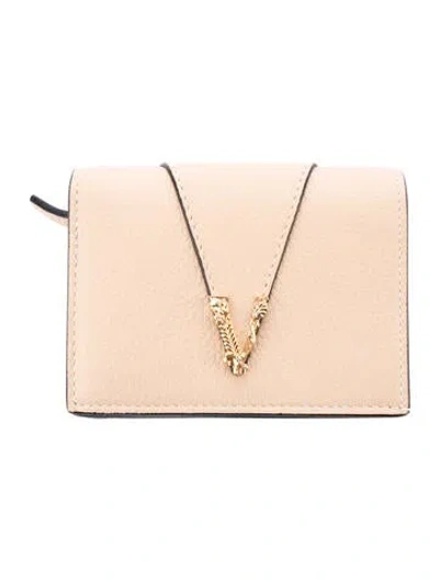 Pre-owned Versace Leather Wallet In Neutrals