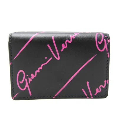 Pre-owned Versace Leather Wallet () In Black