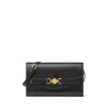 Versace Vitello Calfskin Shoulder Strap Cardholder In Black