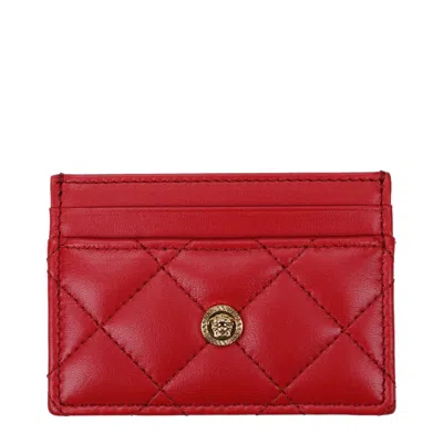 Versace Leather Women's Cardholder In Red