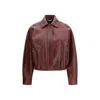 Versace Leather Jackets In Brown