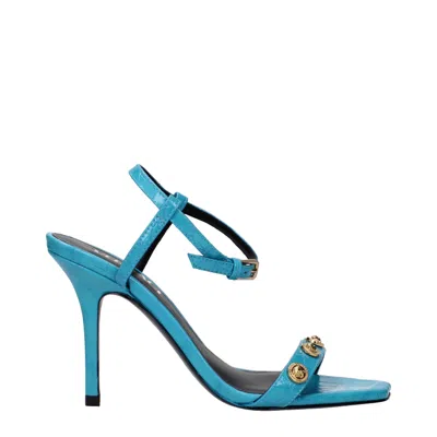 Versace Leather Women's Sandal In Blue