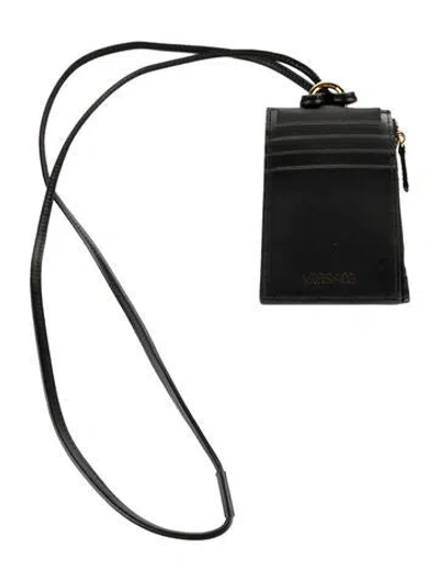 Pre-owned Versace Leather Wristlet In Black