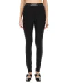 Versace Leggings With Logo In Black