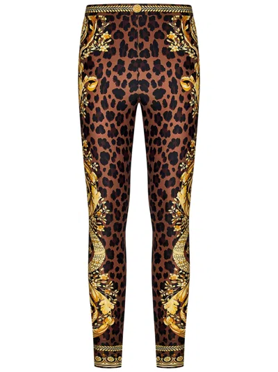 Versace Leggings In Burgundy