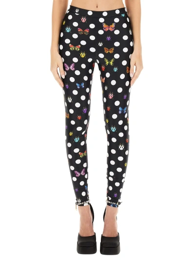 Versace Leggings With Butterflies In Multicolour