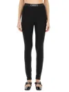 Versace Logo Print Slim Fit Ankle Length Leggings In Black