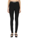 Versace 90s Vintage Logo Velvet Leggings In Black