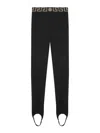 Versace Leggings Sportivi Con Sottopiede Bordo Greca In Black