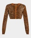 Versace Cardigan Court Leopard En Maille De Laine In Brown Black