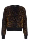 Versace Leopard Jacquard Chenille Knit Sweater In Animal Print