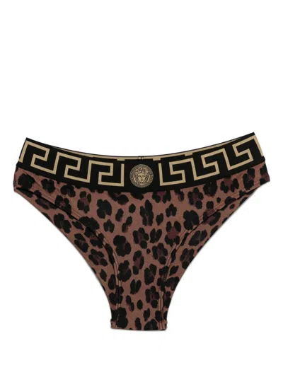 VERSACE LEOPARD-PRINT BIKINI BOTTOMS