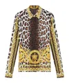 Versace Leopard-print Blouse In Multicolor