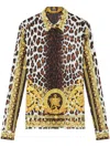 Versace Leopard-print Blouse In Yellow