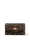 Versace Leopard-print Clutch Bag In Brown
