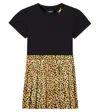 Versace Leopard-print Cotton Jersey And Twill Dress In Black