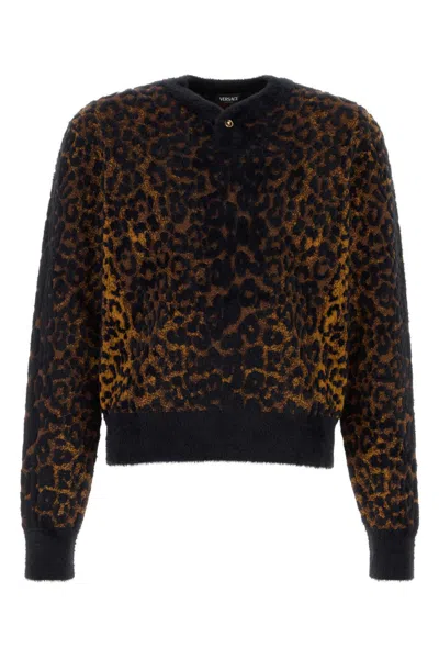 Versace Leopard Print Knitted Sweater