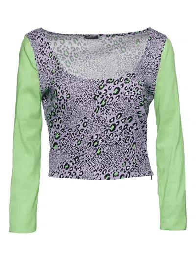 Pre-owned Versace Leopard-print Long-sleeve Top