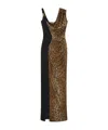 Versace Leopard-print Maxi Dress In Black
