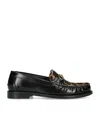 Versace Leopard Print Medusa Loafers In Brown