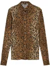 Versace Leopard Fitted Shirt In Brown