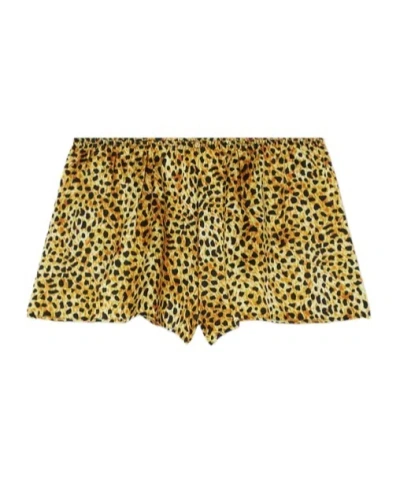 Versace Leopard-print Silk Shorts In Animal Print